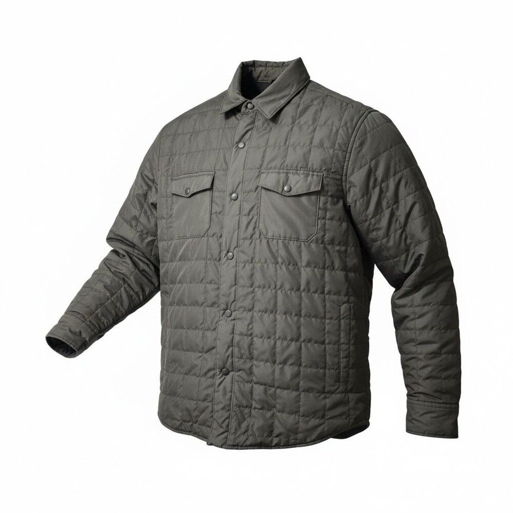 Chaps Mens Quilted Army Green Field Barn Jacket L Fleece Lined